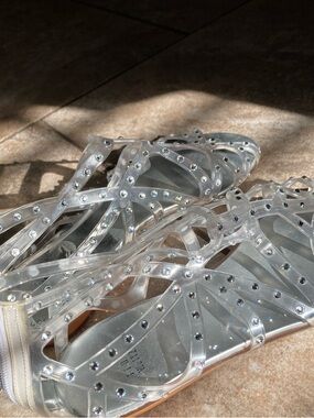 Sandals with diamond like designs all over the shoes. ☀️☀️☀️☀️☀️